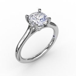 Fana .02ctw Diamond Classic Cathedral Solitaire Engagement Ring Mounting