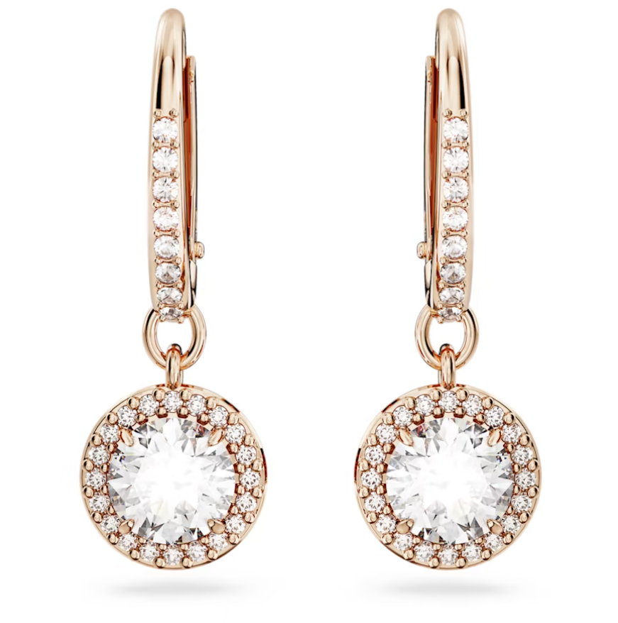 Swarovski Constella Rose Gold Halo Earrings