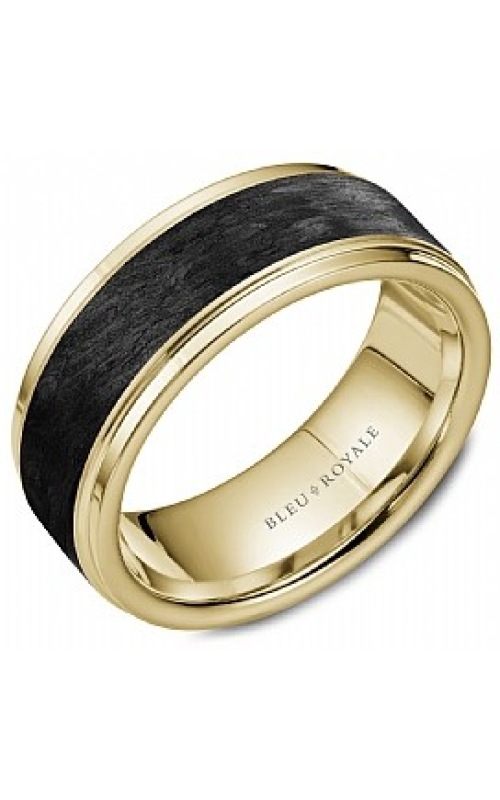 Bleu Royale 8.5mm Black Carbon and Yellow Gold Wedding Band