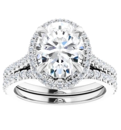 Diamond Lab 0.33ctw Oval Halo Engagement Ring Mounting