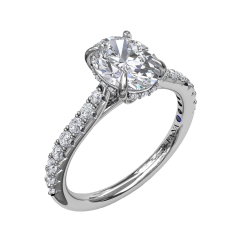 Fana 0.39ctw Diamond Classic Oval Solitaire With Pave Band Mounting
