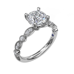 Fana 0.11ctw Diamond Round Solitaire Engagement Ring Mounting