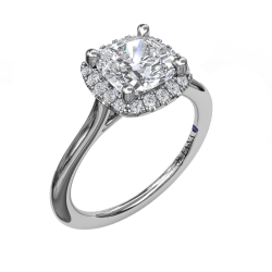 Fana Diamond Cushion Cut Halo Engagement Ring Mounting
