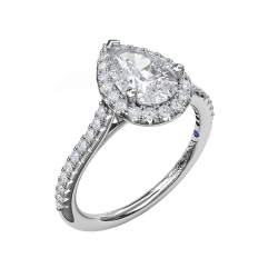 Fana 0.34ctw Diamond Pear Shaped Halo Engagement Ring Mounting