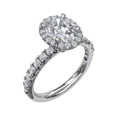 Fana 0.50ctw Diamond Oval Halo Engagement Ring Mounting