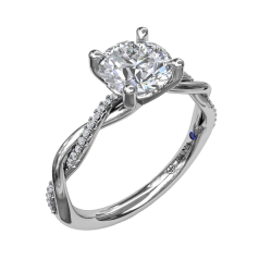 Fana 0.07ctw Diamond Twisted Band Engagement Ring Mounting
