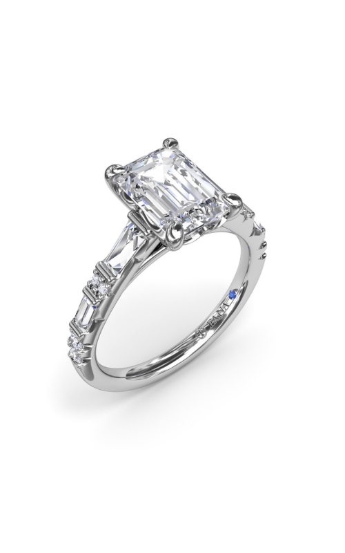 Fana .53ctw Diamond Alternating Baguette and Round Engagement Ring Mounting