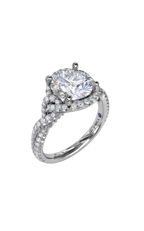 Fana 0.63ctw Contemporary Round Diamond Halo Engagement Ring Mounting