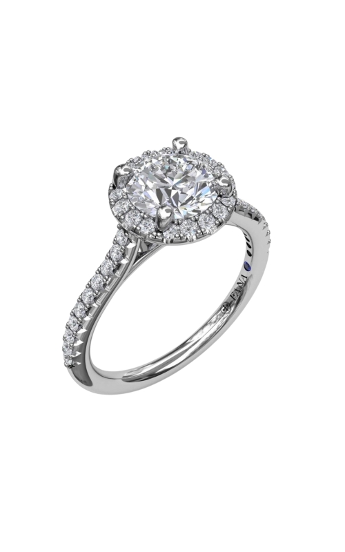 Fana 0.31ctw Delicate Round Halo And Pave Band Engagement Ring Mounting