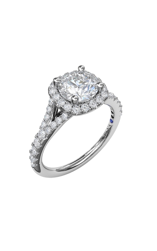 Fana Classic Diamond Halo Engagement Ring with a Subtle Split Band