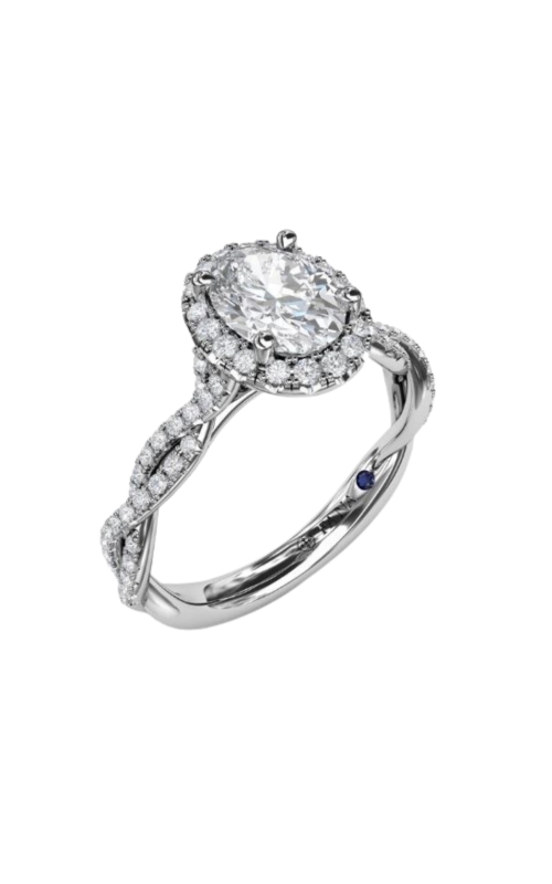 Fana Oval Halo with Diamond Twist Shank Engagement Ring Mounting