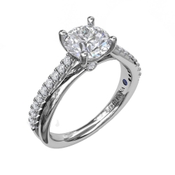 Fana 0.25ctw Round Cut Solitaire With Criss Cross Band Mounting