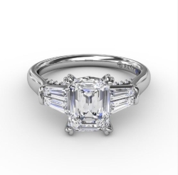 Fana Emerald Cut Diamond Engagement Ring Mounting