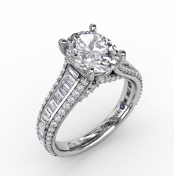 Fana 1.43ctw Diamond Triple Row Engagement Ring Mounting