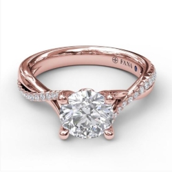 Fana Alternating Diamond Twist Engagement Ring Mounting