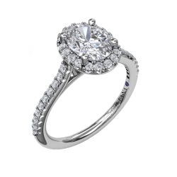 Fana 0.35ctw Delicate Oval Shaped Halo Engagement Ring Mounting