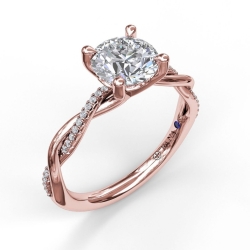 Fana 0.09ctw Diamond Twist Engagement Ring Mounting