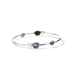 Ippolita Luce 6-Stone Bangle in Sterling Silver