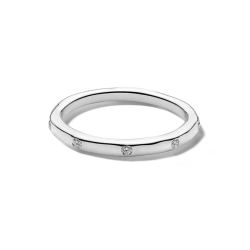Ippolita Thin Band Ring in Sterling Silver with Diamonds