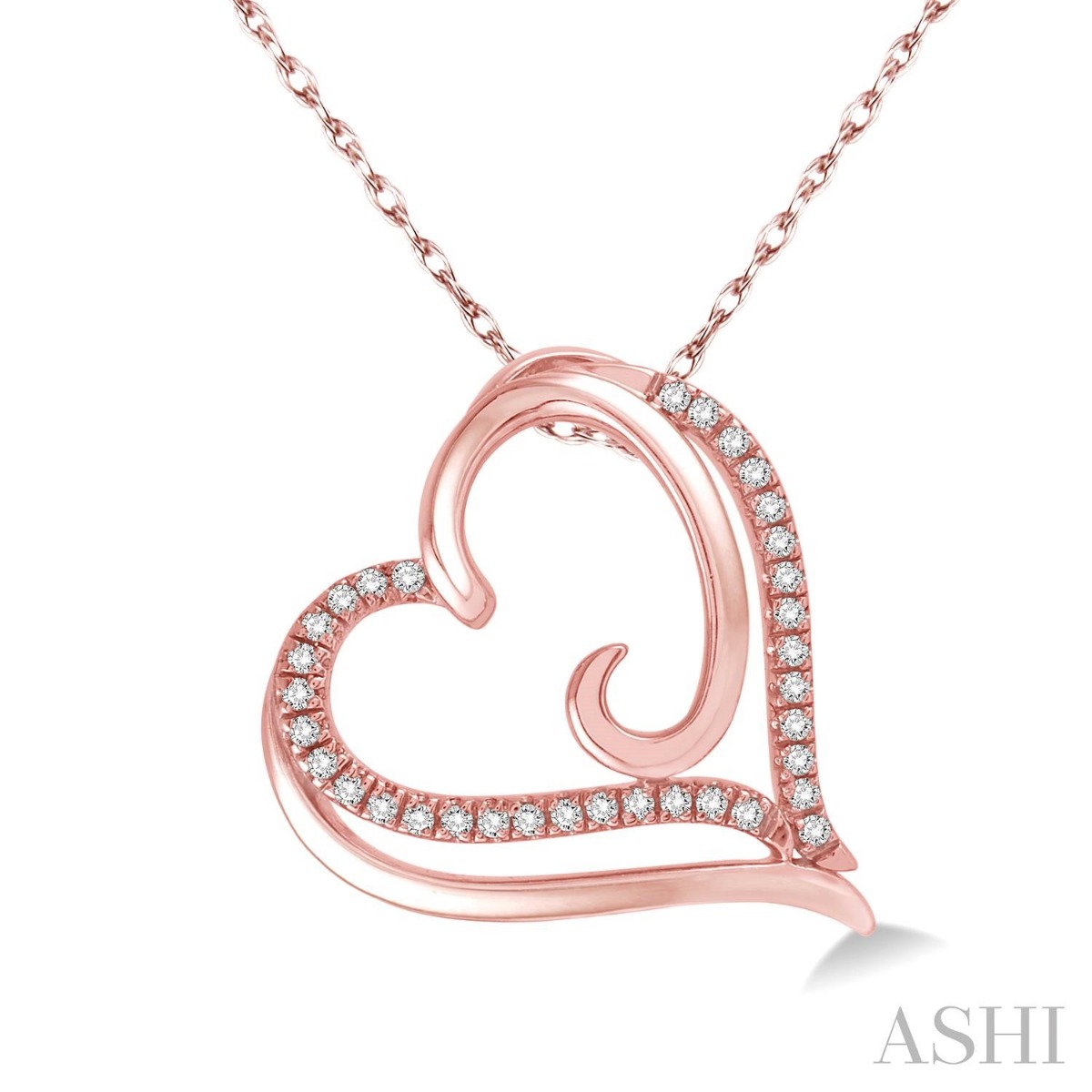 J&S Collection 0.10ctw Diamond Heart Pendant