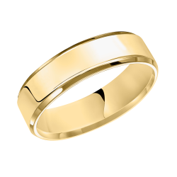 J&S Collection Yellow Gold Flat Beveled Band