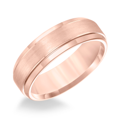 J&S Collection Rose Tungsten Step Edge Band