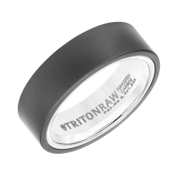 J&S Collection Raw White Tungsten Matte Finish Band