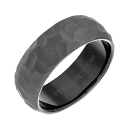 J&S Collection Black Hammered Style Tungsten Band