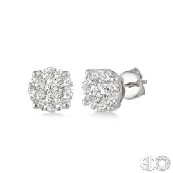 J&S Collection 0.15ctw Diamond Cluster Earrings