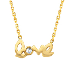 J&S Collection Mini Love Necklace In 14k Yellow Gold