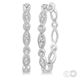 J&S Collection Diamond Hoop In 14k White Gold