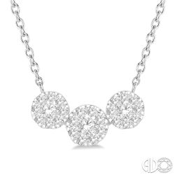 J&S Collection 0.50ctw Diamond Three Cluster Necklace