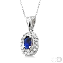 J&S Collection Sapphire Oval Necklace