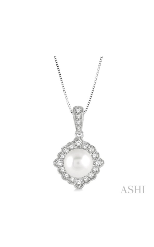 J&S Collection 0.20ctw Diamond & Pearl Pendant