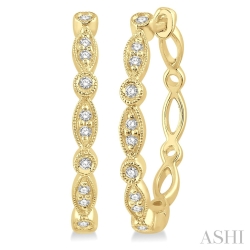 J&S Collection Diamond Hoop In 10k Yellow Gold
