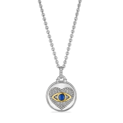 Judith Ripka Little Luxuries Evil Eye Heart Medallion Necklace