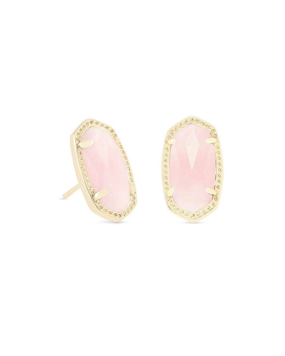 Grayson Rose Gold Stud Earrings in White Crystal