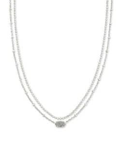 Kendra Scott Emilie Multi Strand Necklace In Platinum Drusy