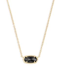 Kendra Scott Elisa Pendant Necklace In Black Opaque Glass