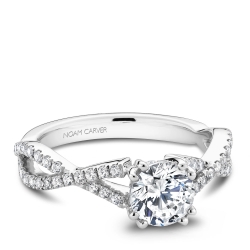 Noam Carver 0.35ctw Diamond Solitaire Twist Engagement Ring Mounting