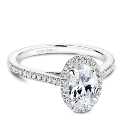 Noam Carver 0.20ctw Diamond Halo Oval Engagement Ring Mounting