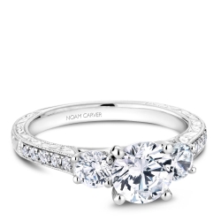 Noam Carver 0.63ctw Diamond Three-Stone Engagement Ring Mounting