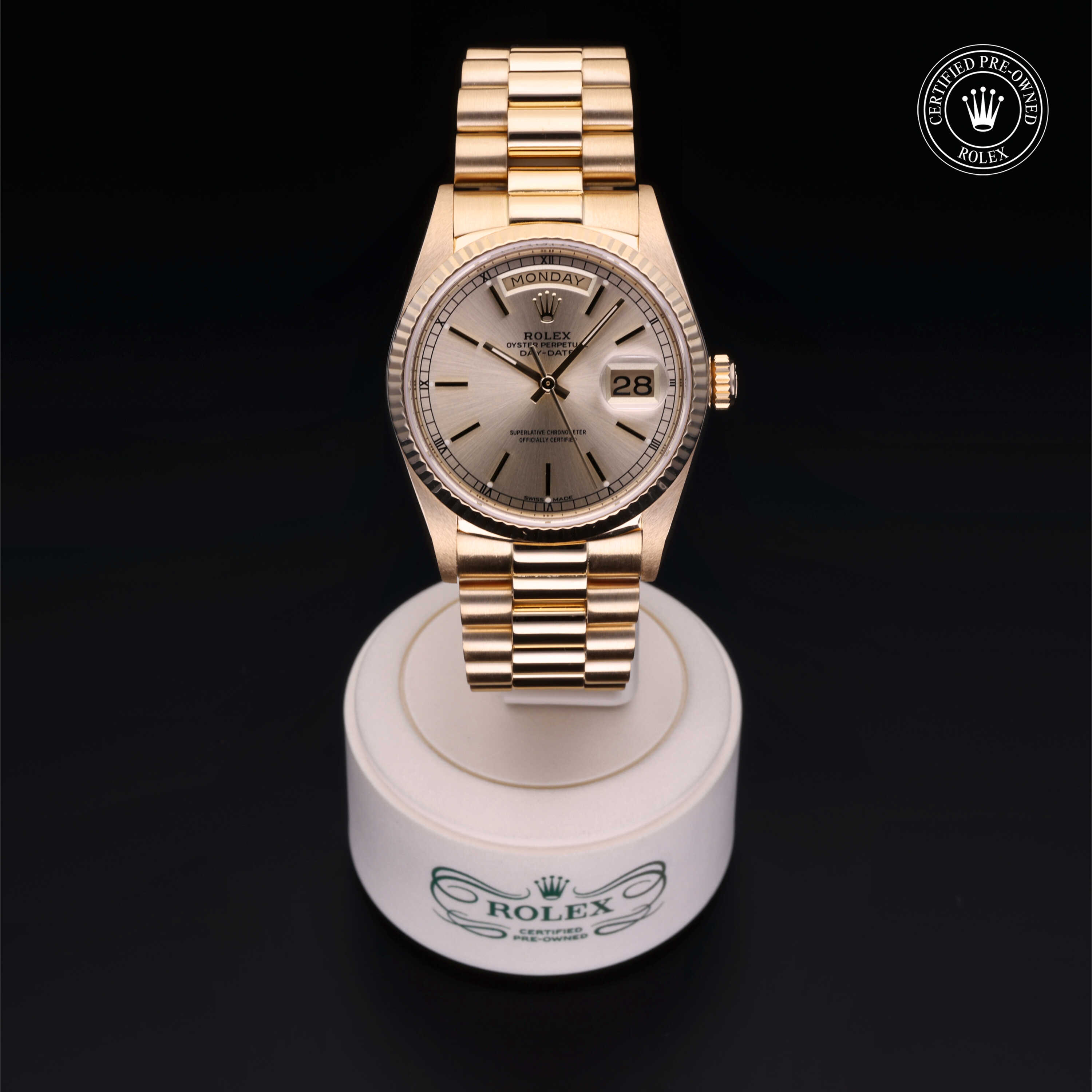 Rolex Day-Date in 18 ct yellow gold M18038 at James & Sons