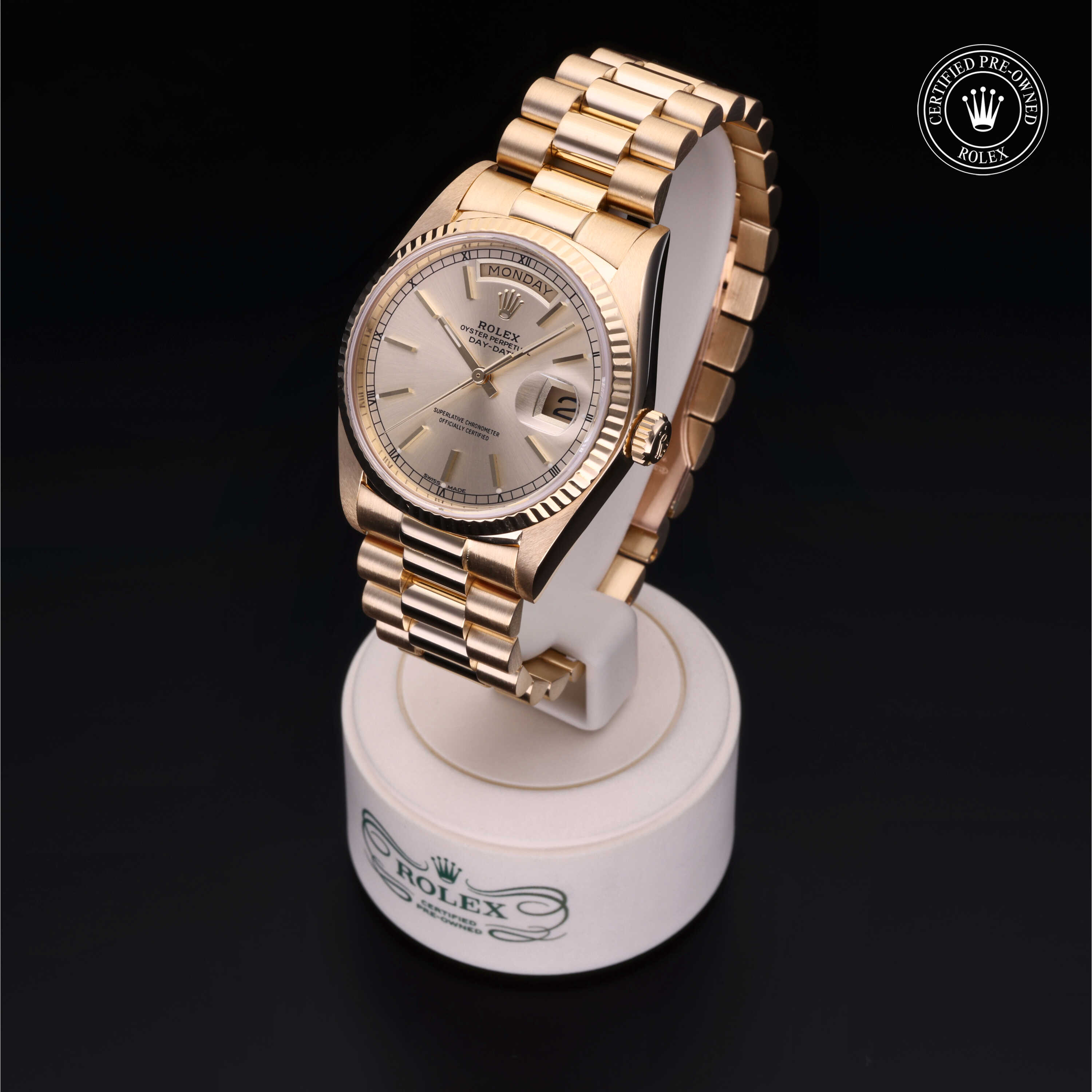 Rolex Day-Date in 18 ct yellow gold M18038 at James & Sons