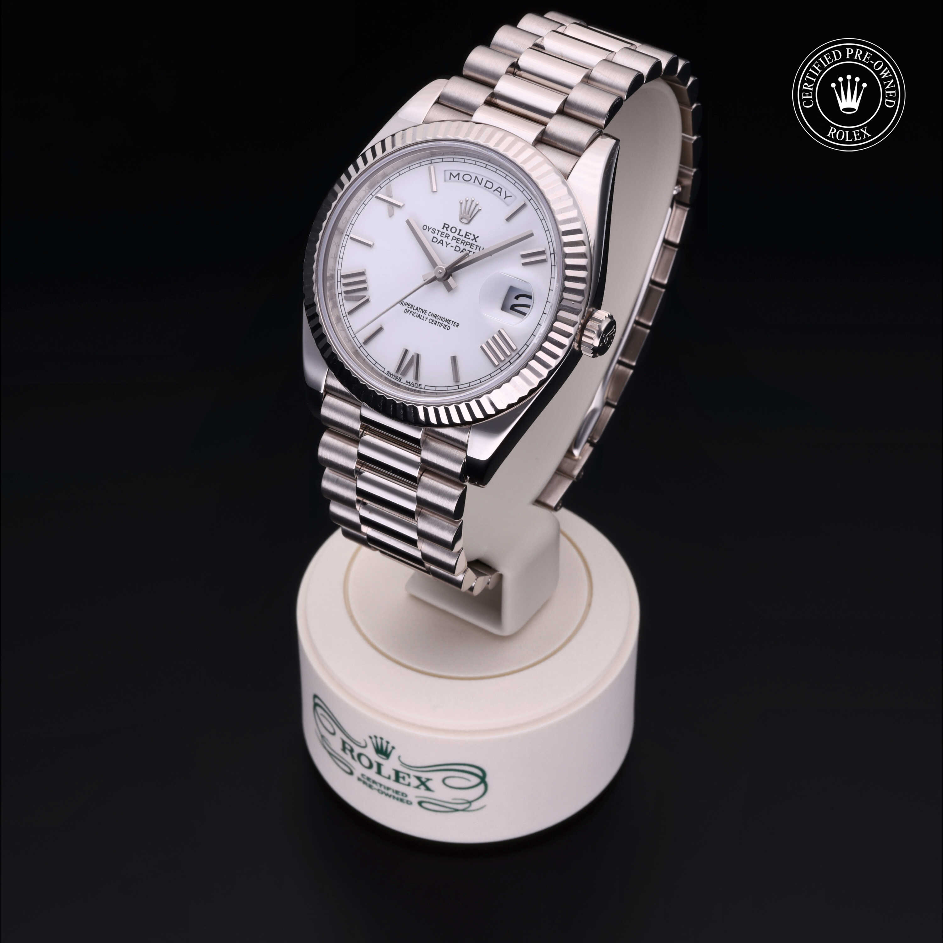 Rolex Day-Date in 18 ct white gold M228239-0046 at James & Sons