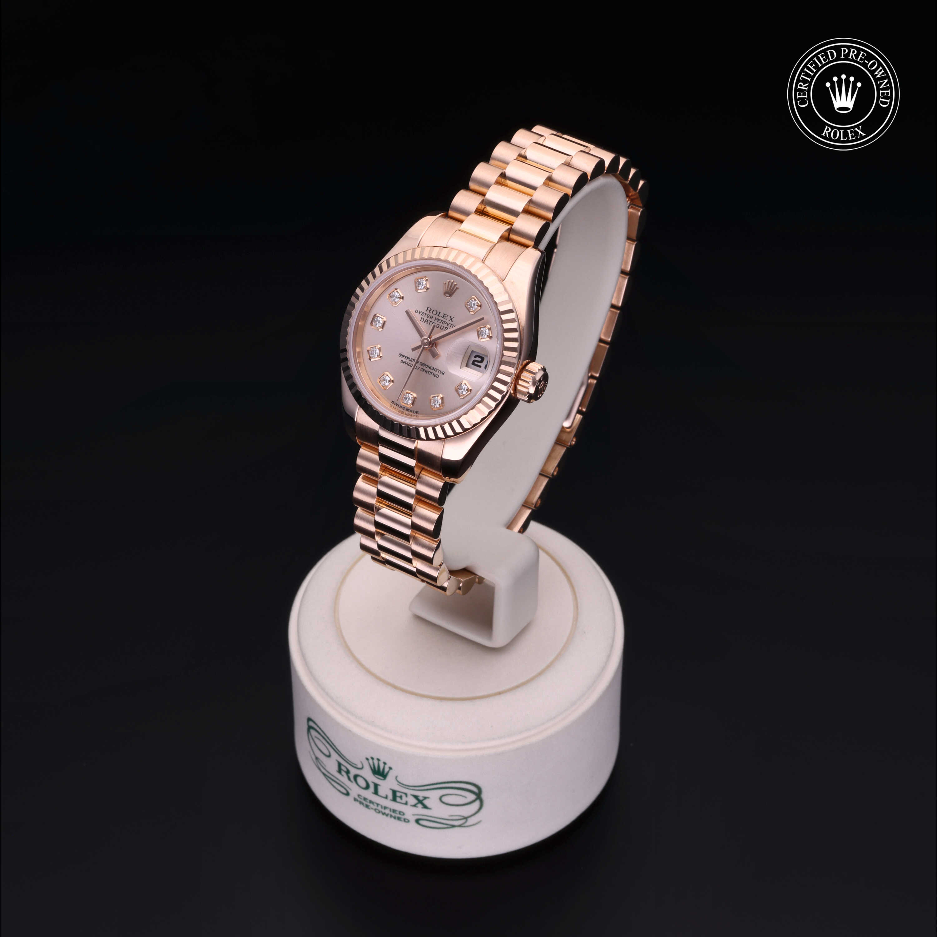 Rolex Lady-Datejust in 18 ct Everose gold M179175-0045 at James & Sons