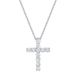 Shy Creation 0.32ctw Diamond Cross Necklace