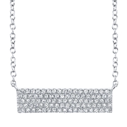 Shy Creation 0.25ctw Diamond Pave Bar Pendant Necklace