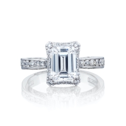 Tacori Dantela 0.54ctw Diamond Emerald Engagement Ring Mounting