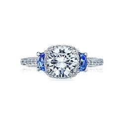 TACORI Dantela .26ctw Diamond and .52ctw Sapphire Engagement Ring Mounting